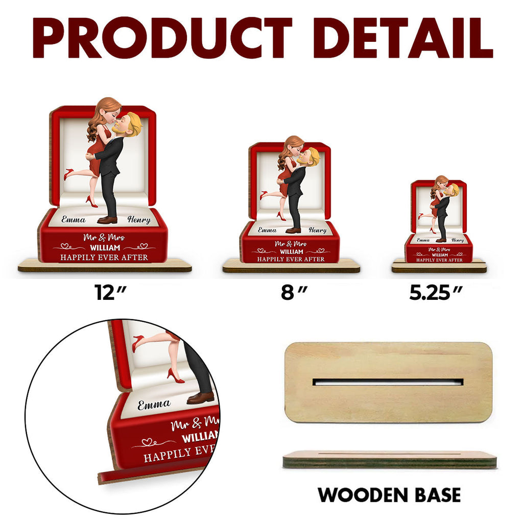 Custom Couple's Decor, Anniversary & Wedding Gift • The Year We Married - Personalized 2-Layer Wood Plaque With Flat Base