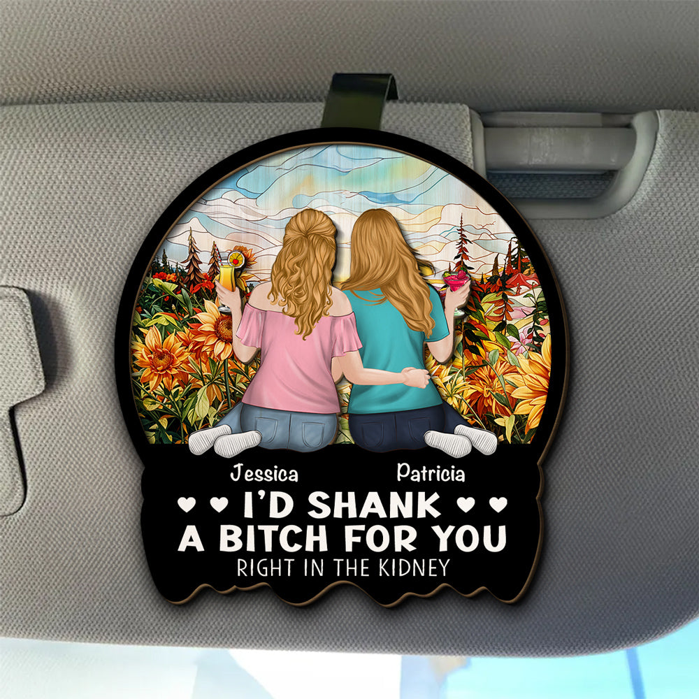Right In The Kidney - Personalized Car Visor Clip