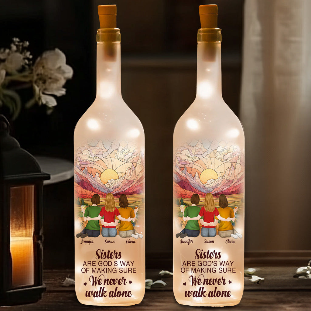 A Sister Is God Way - Personalized Bottle Lamp