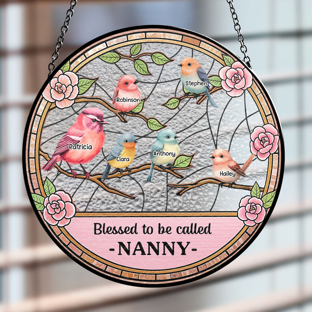 Custom Name Grandma Hanging Decor, Mother's Day Birthday Gifts • Blessed To Be Called Grandma - Personalized Window Hanging Suncatcher