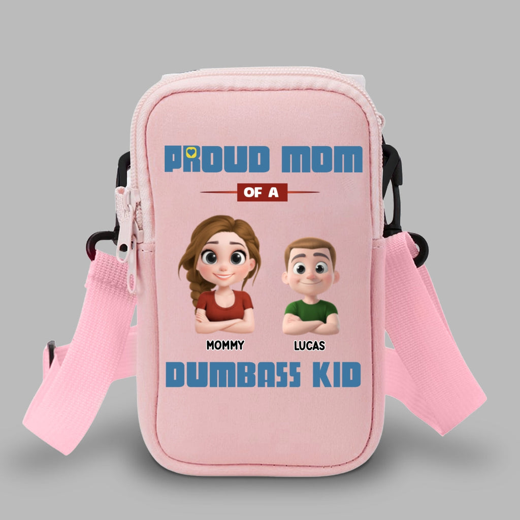 Proud Mom - Personalized Water Bottle Carrier Bag