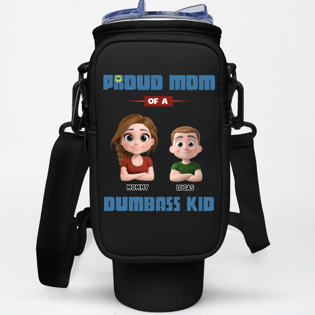 Proud Mom - Personalized Water Bottle Carrier Bag