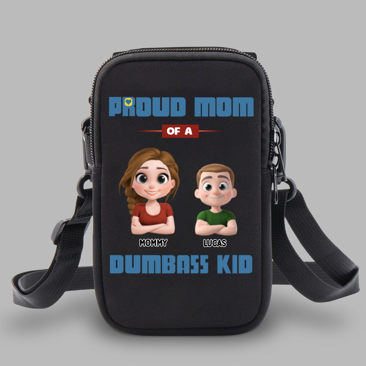 Proud Mom - Personalized Water Bottle Carrier Bag