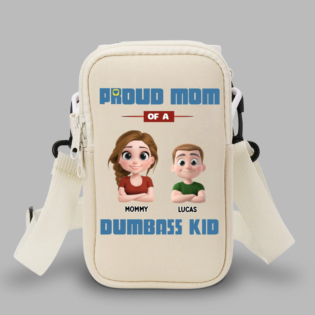 Proud Mom - Personalized Water Bottle Carrier Bag