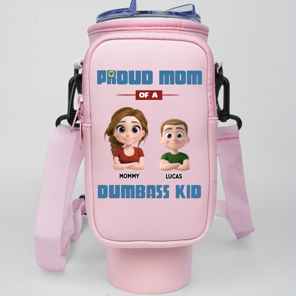 Proud Mom - Personalized Water Bottle Carrier Bag