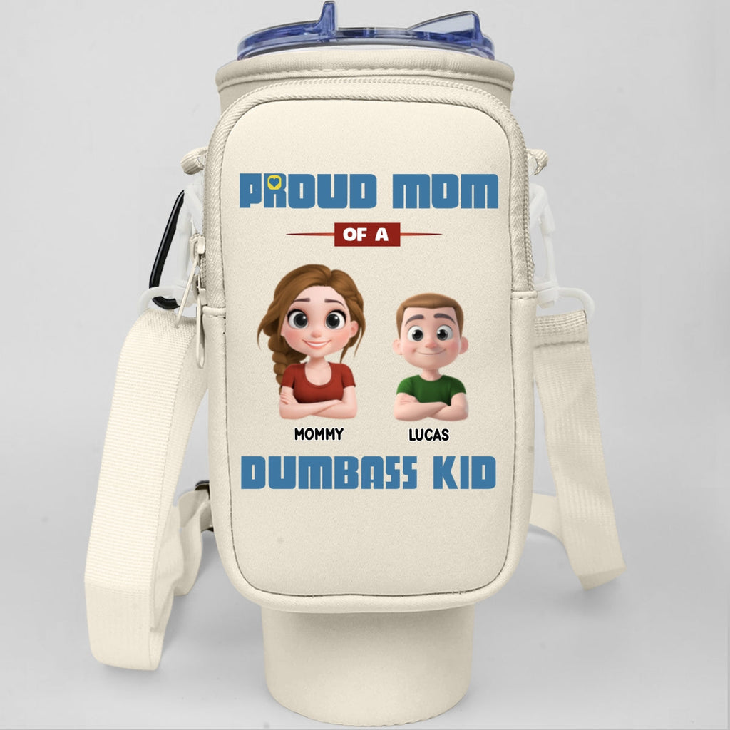 Proud Mom - Personalized Water Bottle Carrier Bag