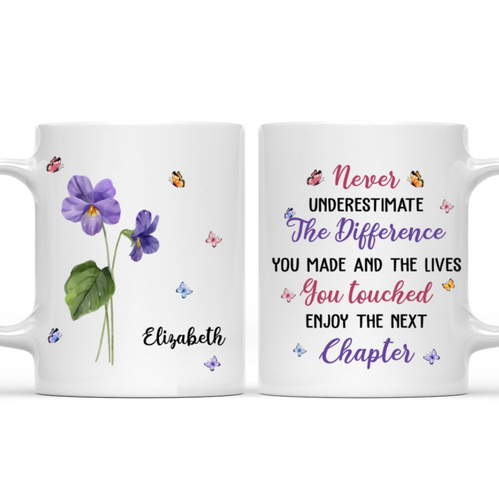 Custom Coworker, Christmas & Birthday Team Appreciation Gift • Never Underestimate The Difference You Made - Personalized Mug