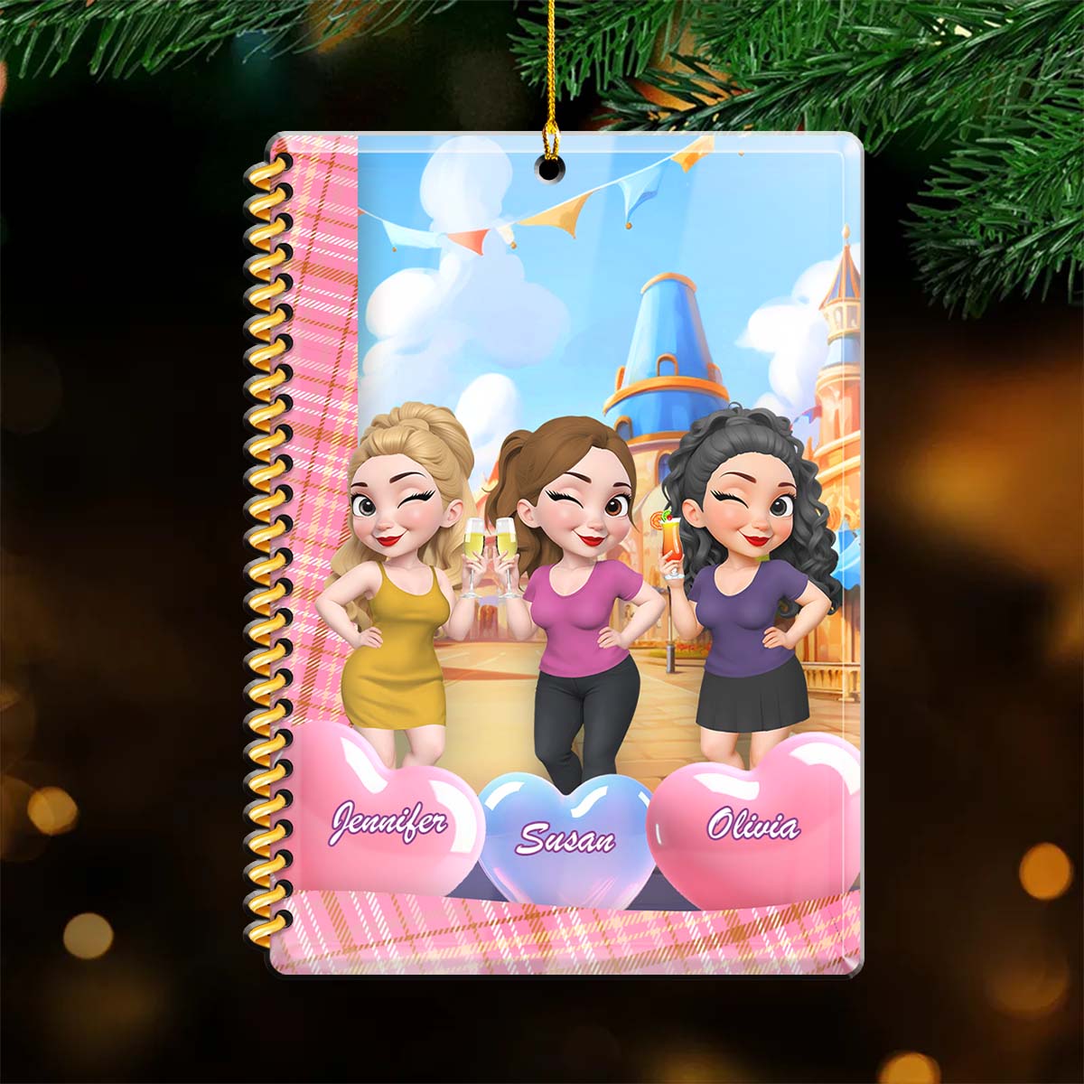 Custom Friendship Christmas Ornament, Best Friend Gift •  Our Magical Moments - Personalized Acrylic Ornament
