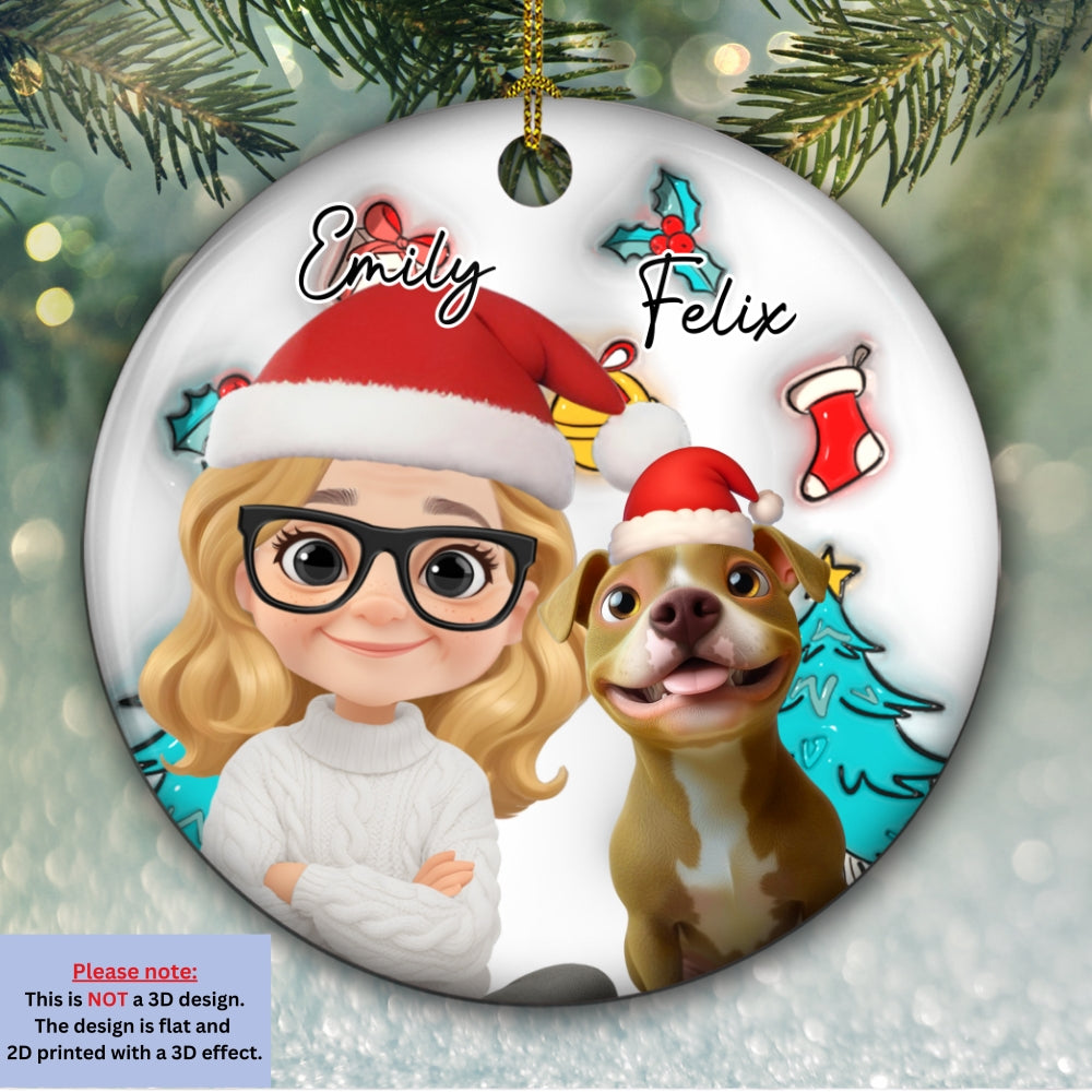 Custom Keepsake Christmas Ornament •  Santa Is Coming To Them - Personalized 3D Inflated Effect Ceramic Ornament