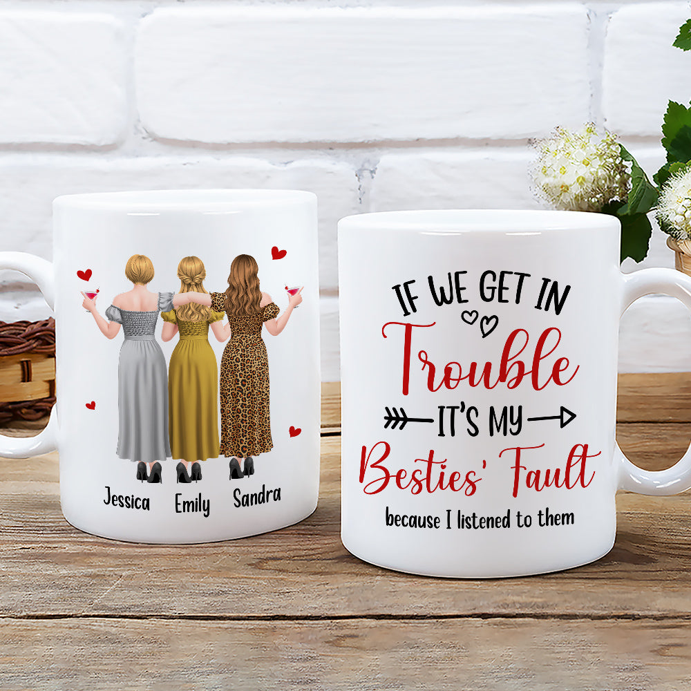 Custom Best Friend, Christmas & Birthday Friendship Keepsake Gift • Bad Influence Besties - Personalized Coffee Mug