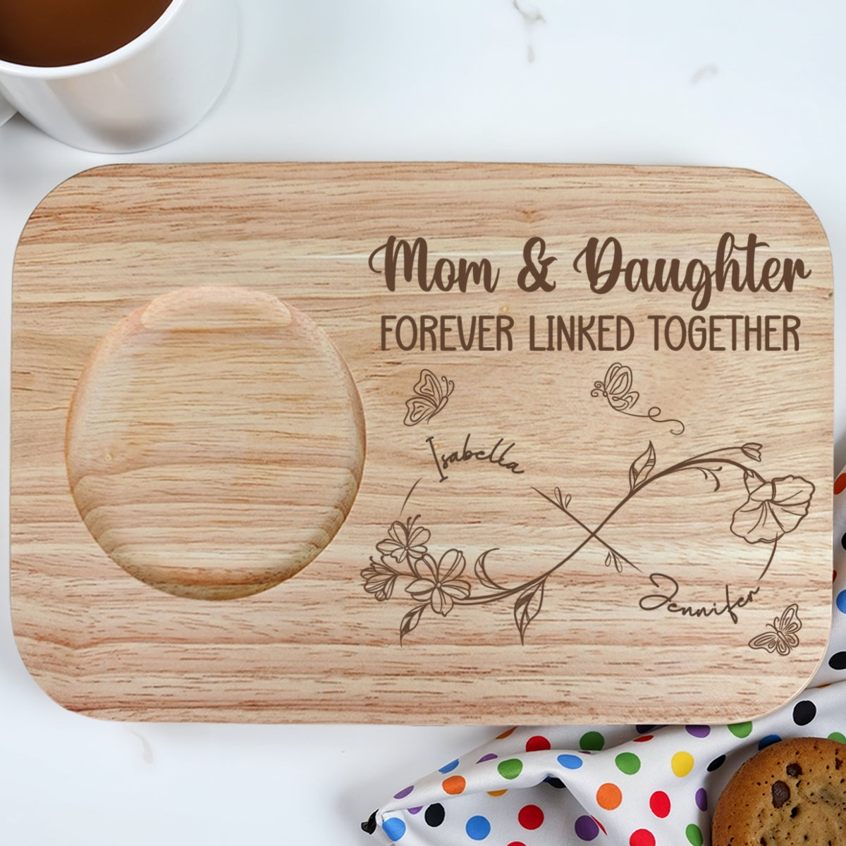 Forever Linked Together - Personalized Wooden Treat Board