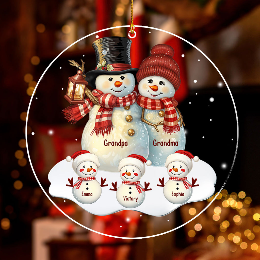 Custom Keepsake Christmas Ornament •  Grandparents With Grandkids - Personalized Acrylic Ornament