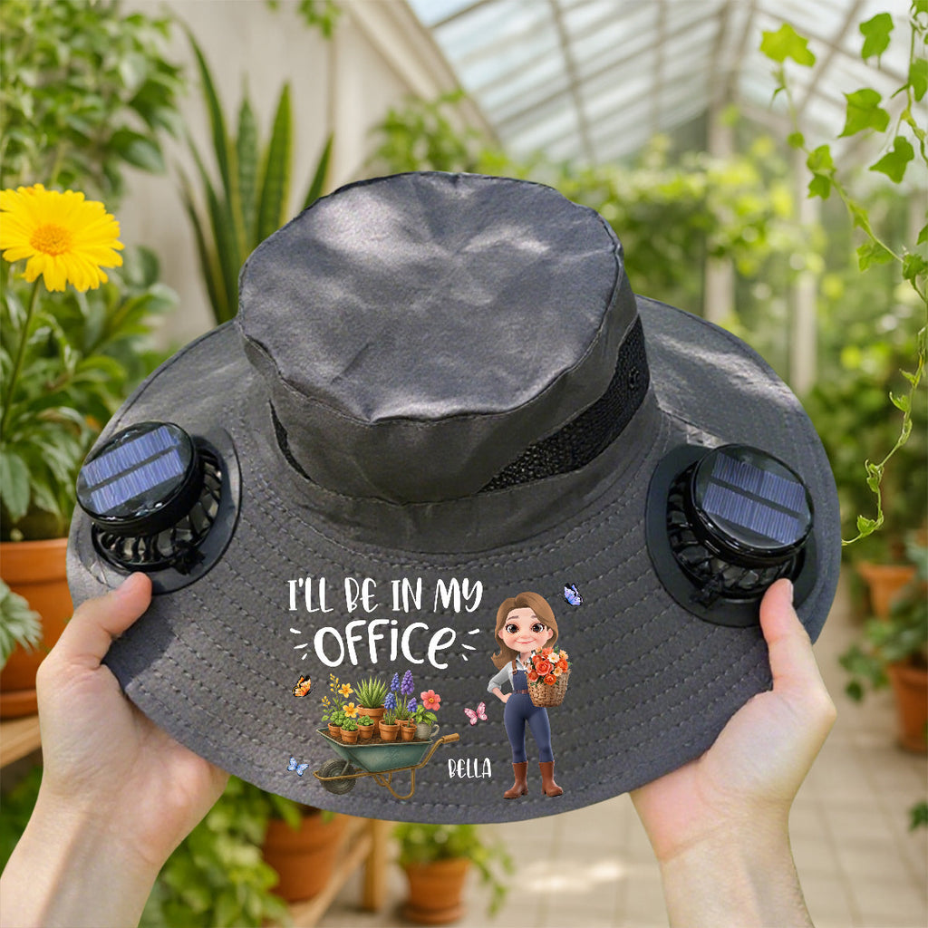 I Will Be In My Office - Personalized Solar Fan Hat