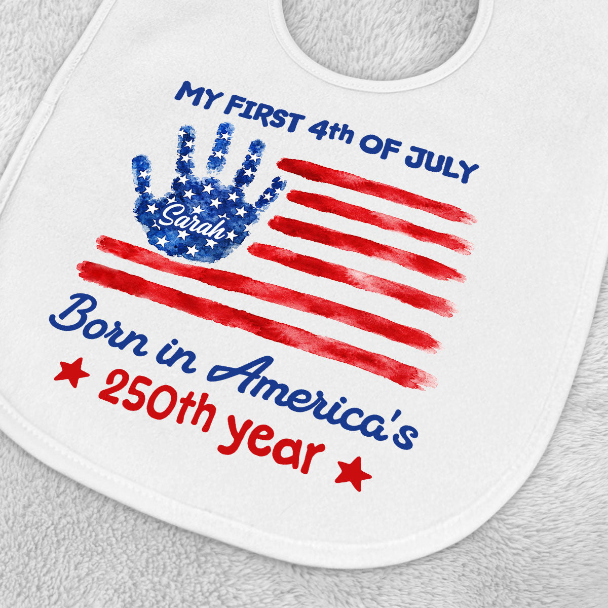 1st 4th Of July - Personalized Baby Bib