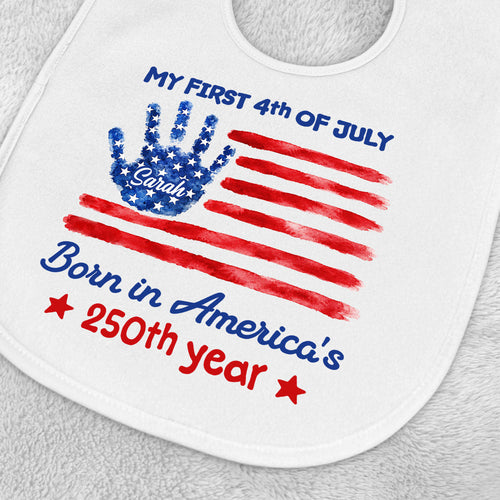 1st 4th Of July - Personalized Baby Bib