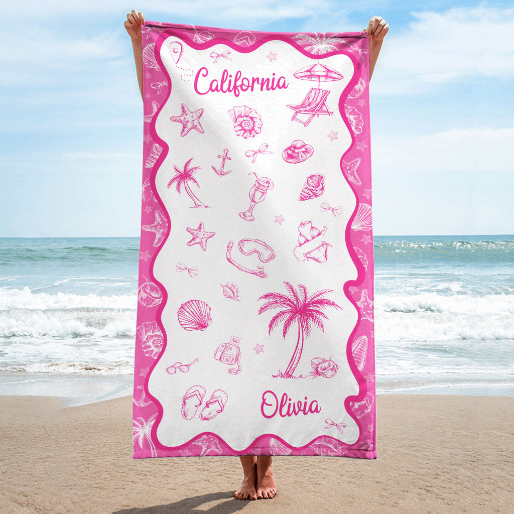 Beach Vacation - Personalized Beach Towel