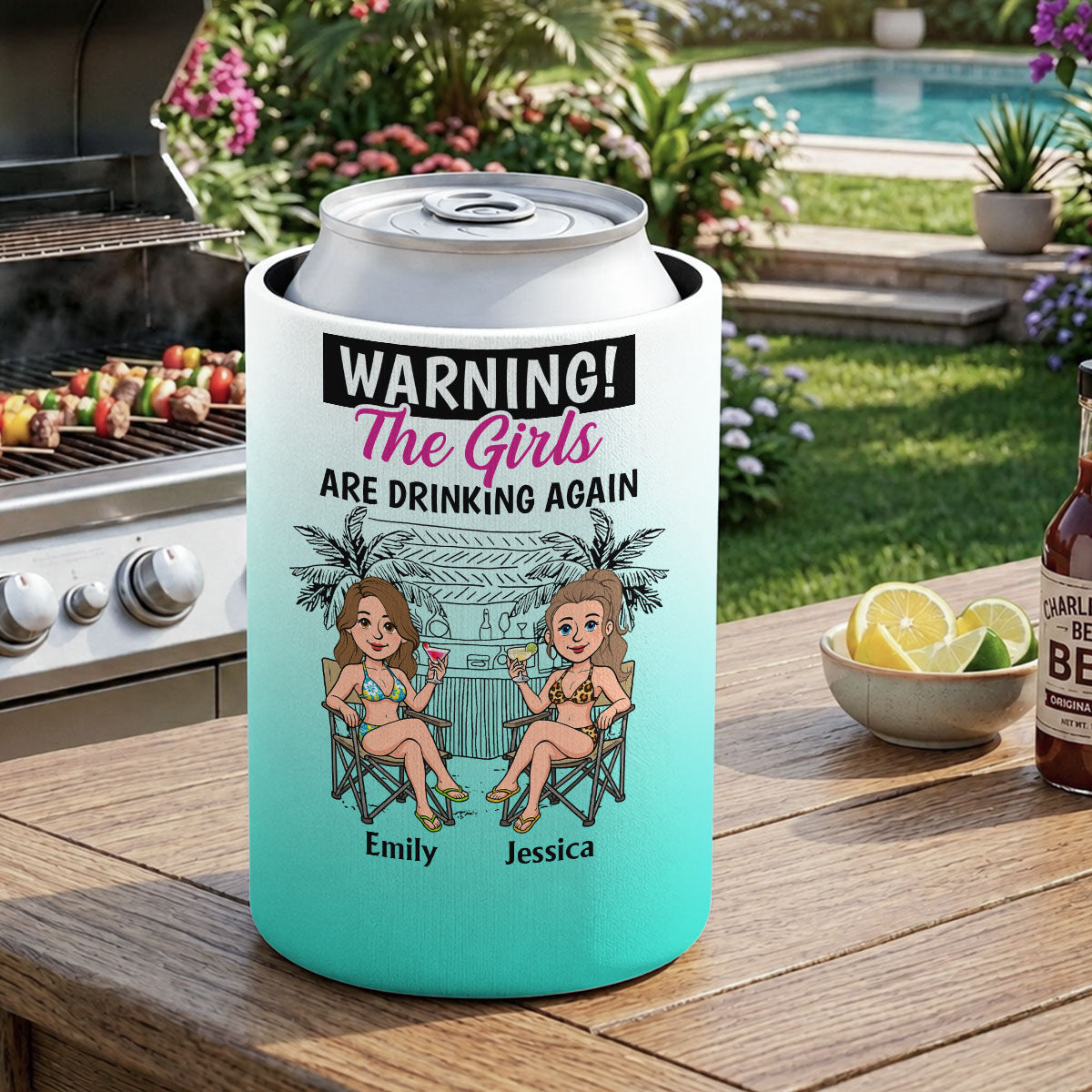 The Girls - Personalized Skinny Can Cooler
