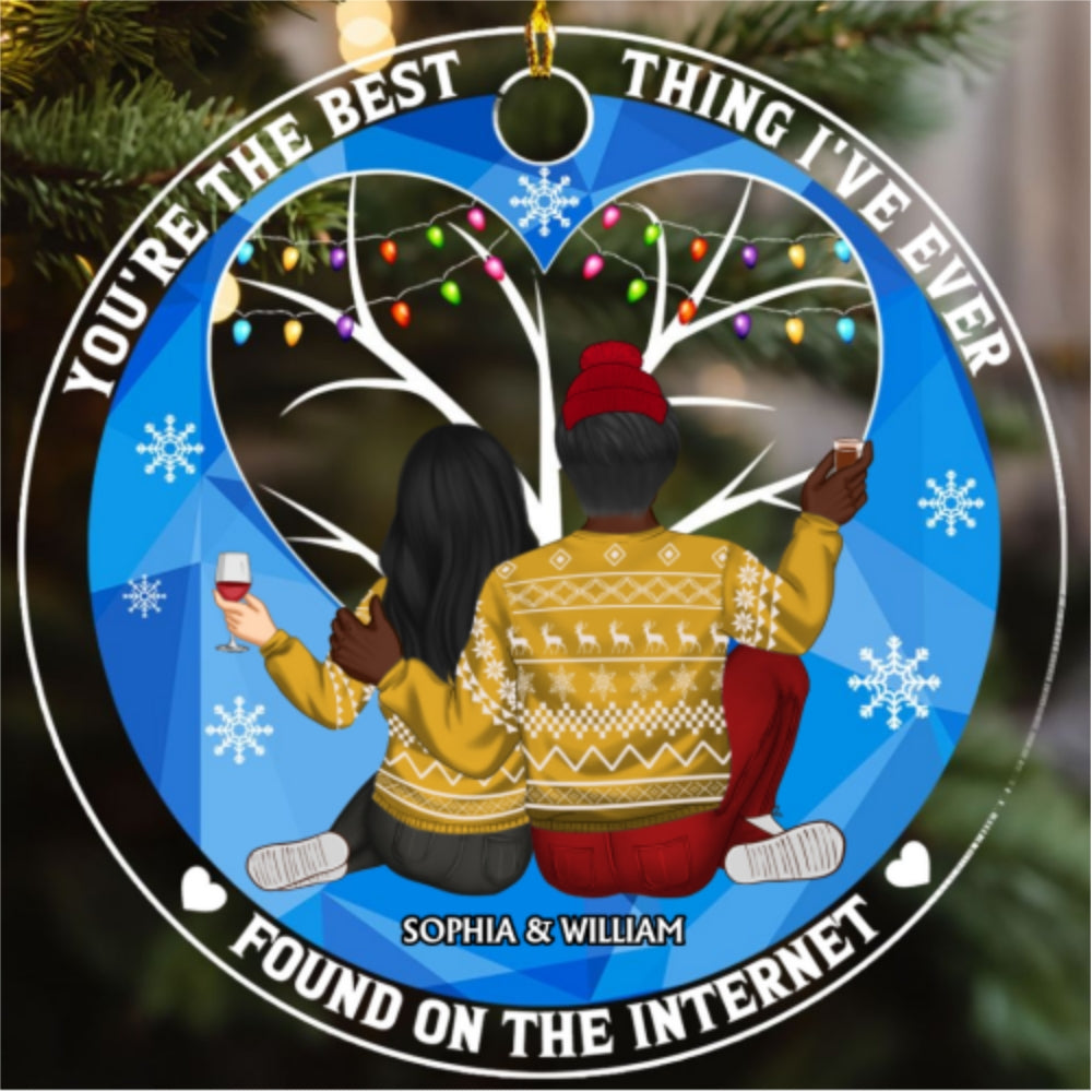 Custom Couple Christmas Ornament, Anniversary Gift •  Of All The Weird Things - Personalized Acrylic Ornament