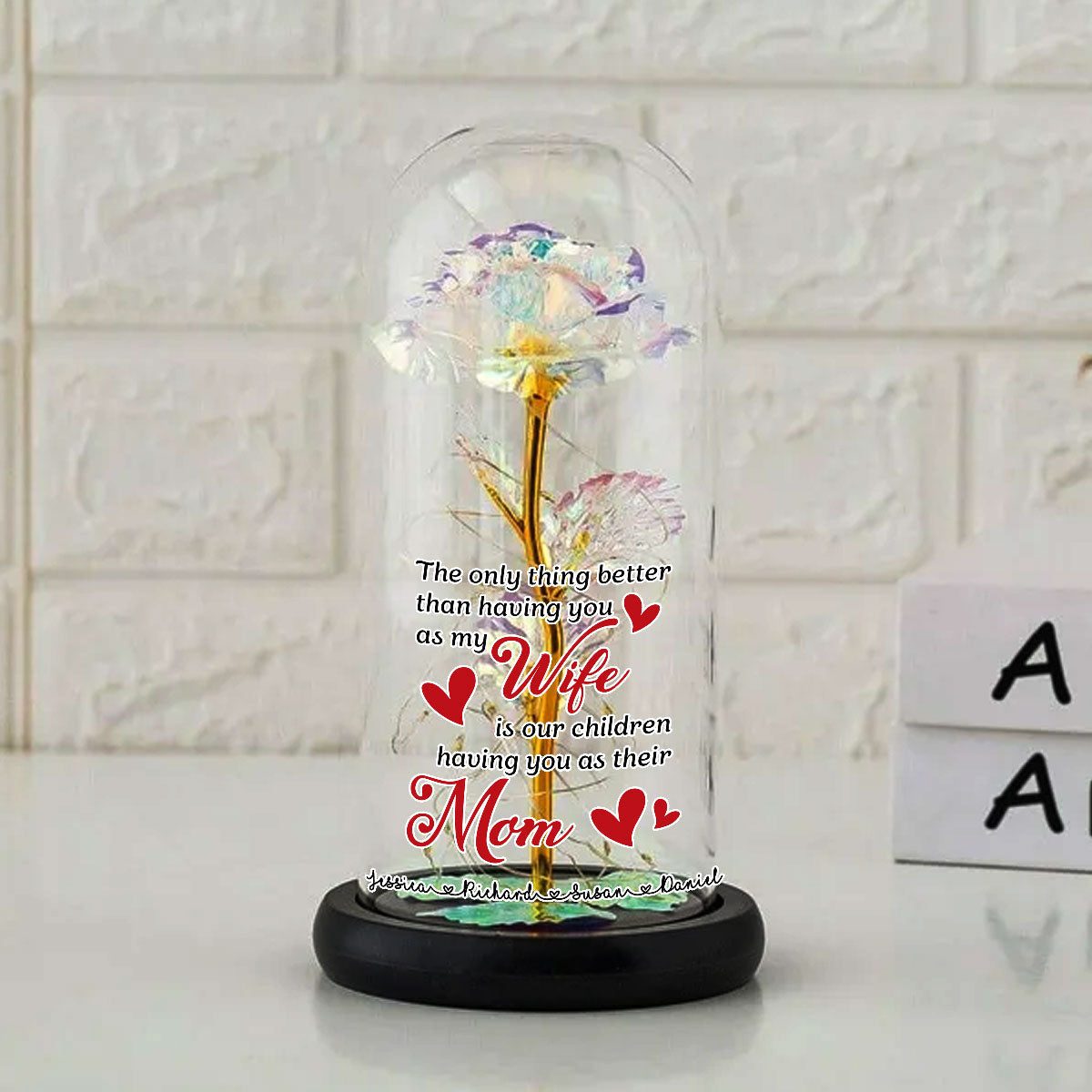 Having You As My Wife - Personalized Sparkly Rose