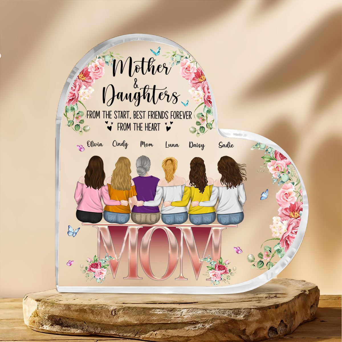 Custom Mother's Day Decor, Gift for Mom & Grandma • Mother And Daughters - Personalized Acrylic Plaque