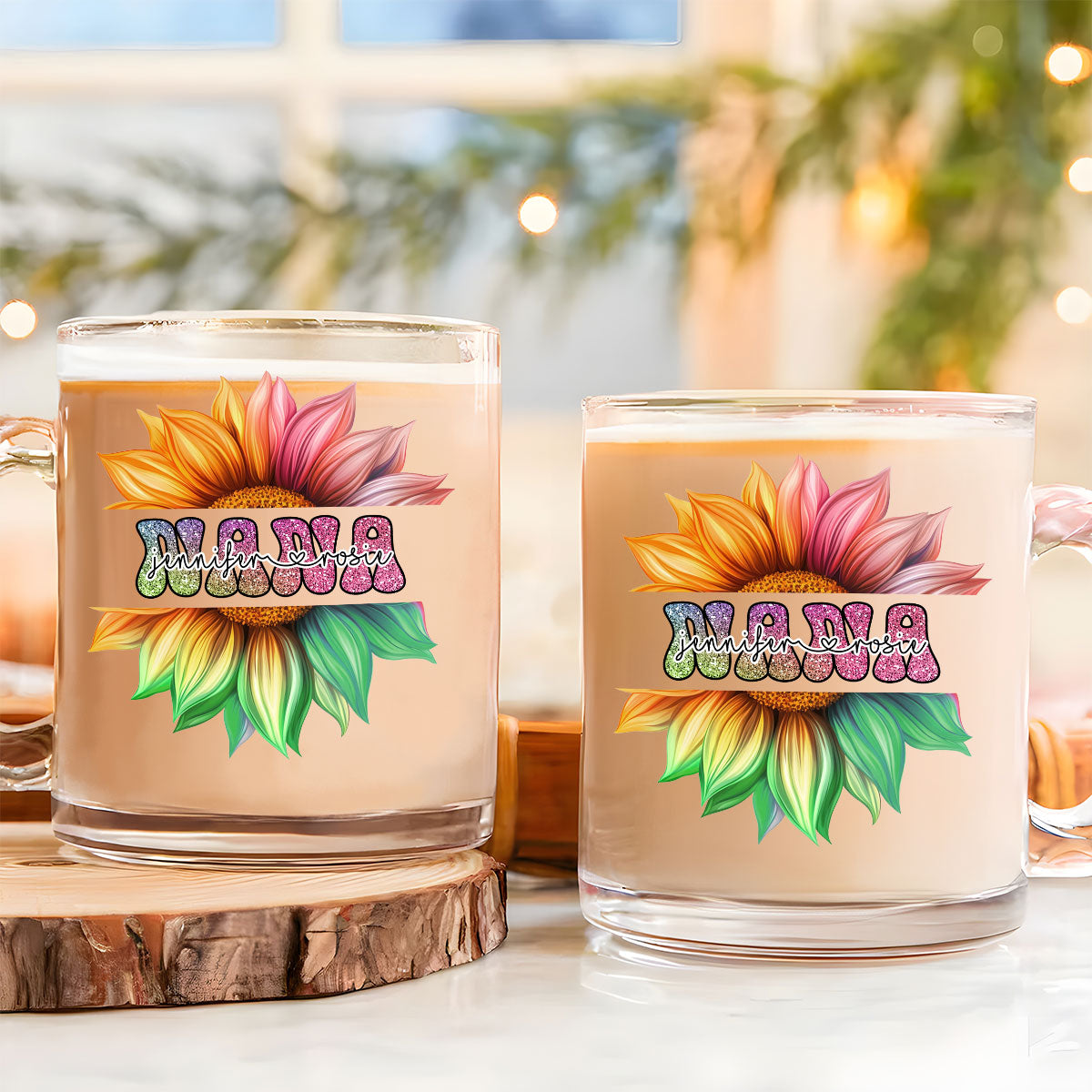 Custom Mother's Day Gift for Mom & Grandma • Nana We Always Love You - Personalized Glass Mug