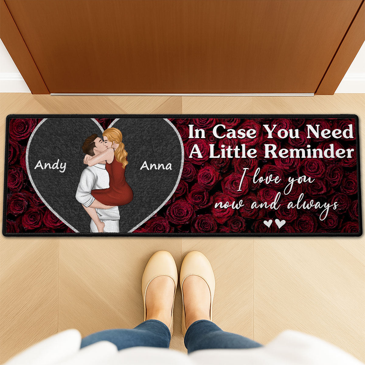Custom Couple Rug, Anniversary Housewarming Gift For Wife Husband • Love You Now And Always - Personalized Runner Rug