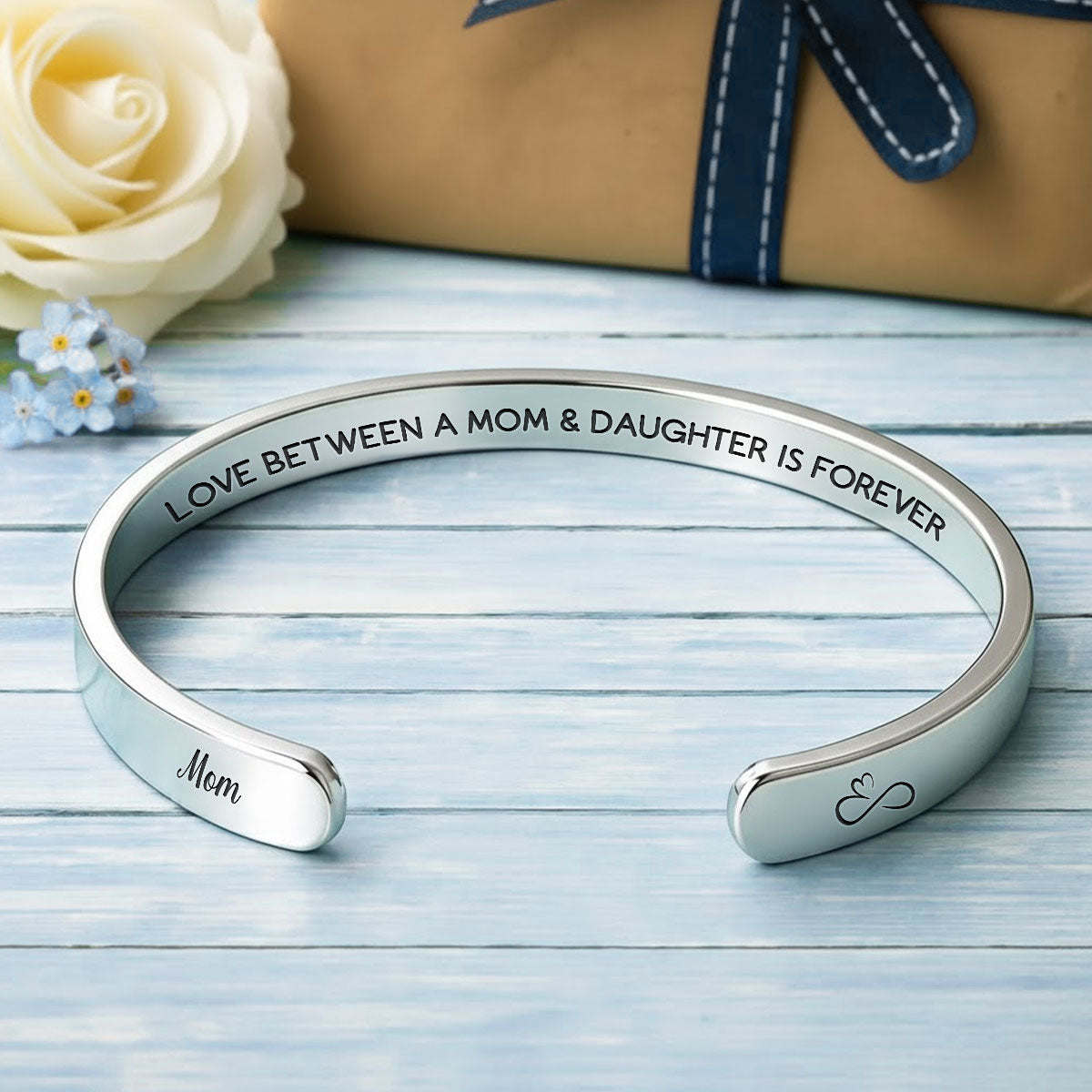 Love Between A Mother And Daughter - Personalized Bracelet Cuff