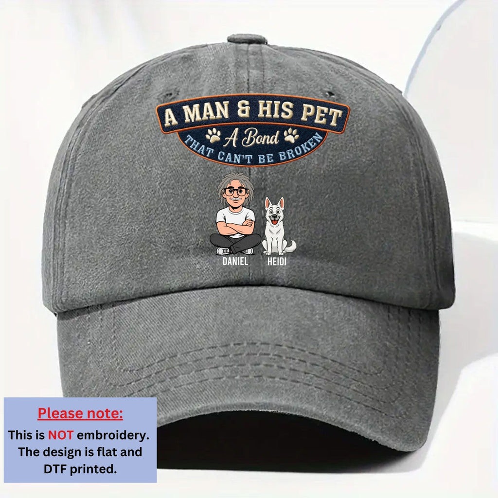 Custom Christmas Headwear Birthday Gifts for Pet Parents • Forever My Pets - Personalized Vintage Washed Denim Cap