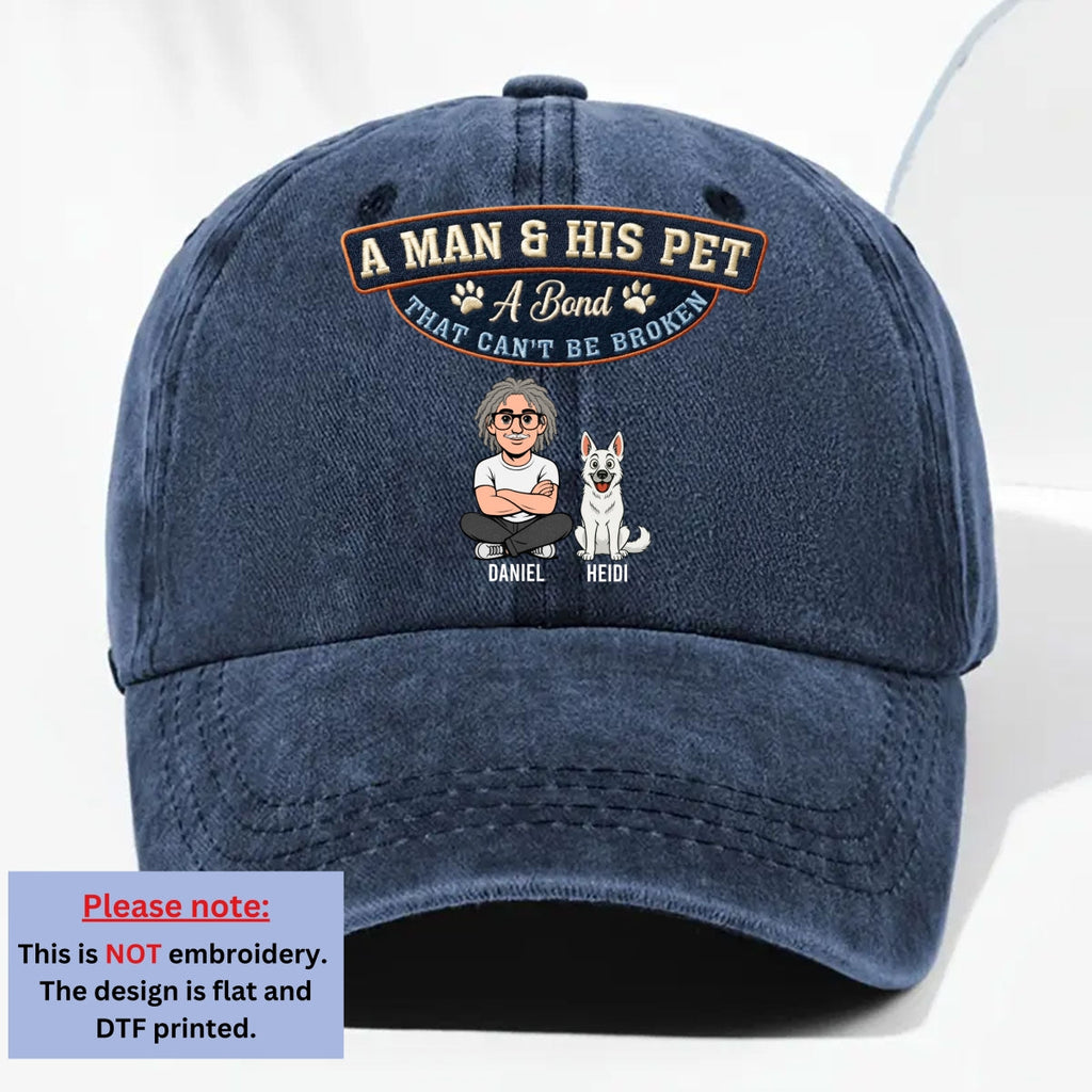 Custom Christmas Headwear Birthday Gifts for Pet Parents • Forever My Pets - Personalized Vintage Washed Denim Cap