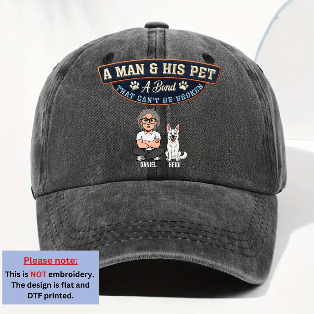 Custom Christmas Headwear Birthday Gifts for Pet Parents • Forever My Pets - Personalized Vintage Washed Denim Cap