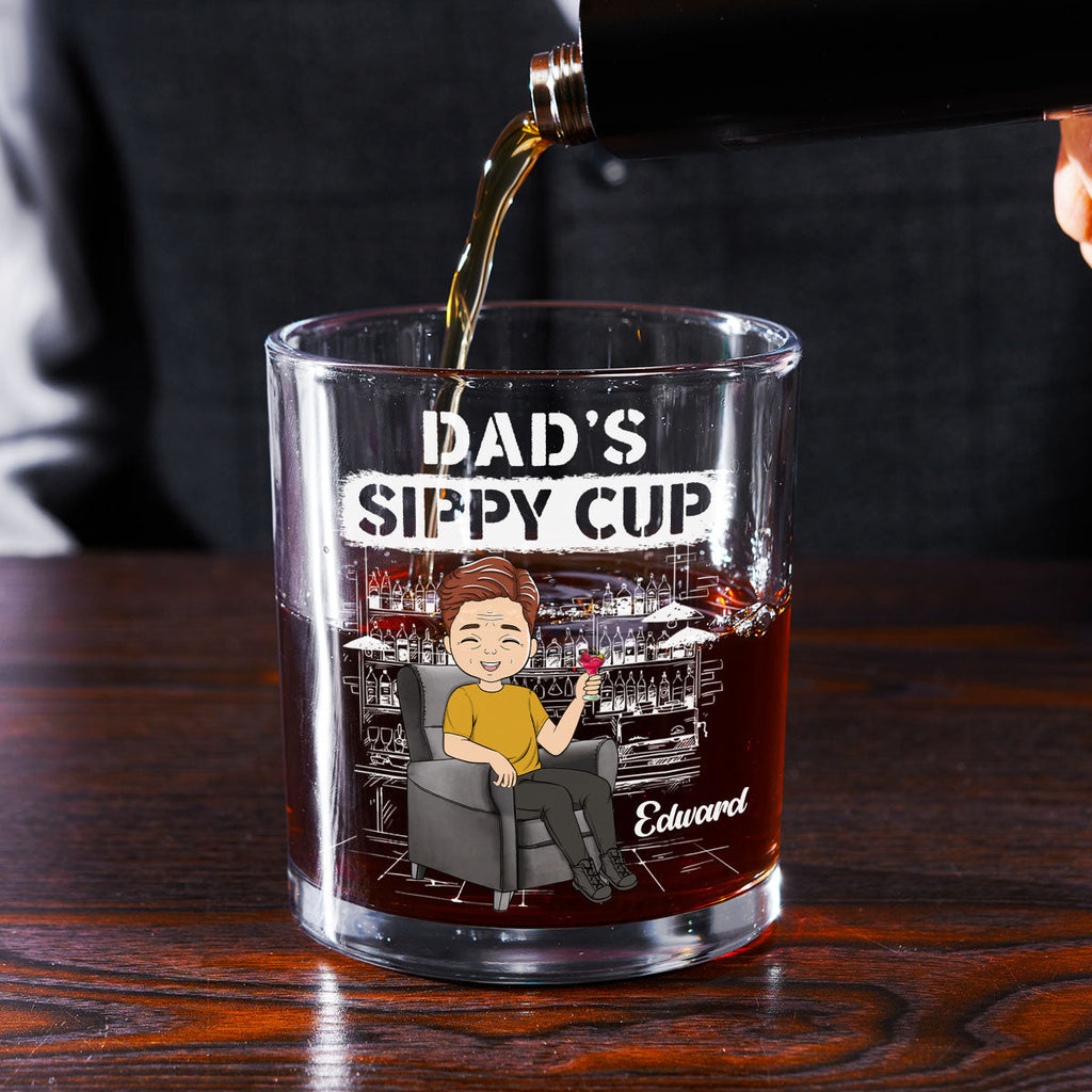 Custom Father's Day Birthday Gifts for Dad • Dad Sippy Cup - Personalized Whiskey Glass