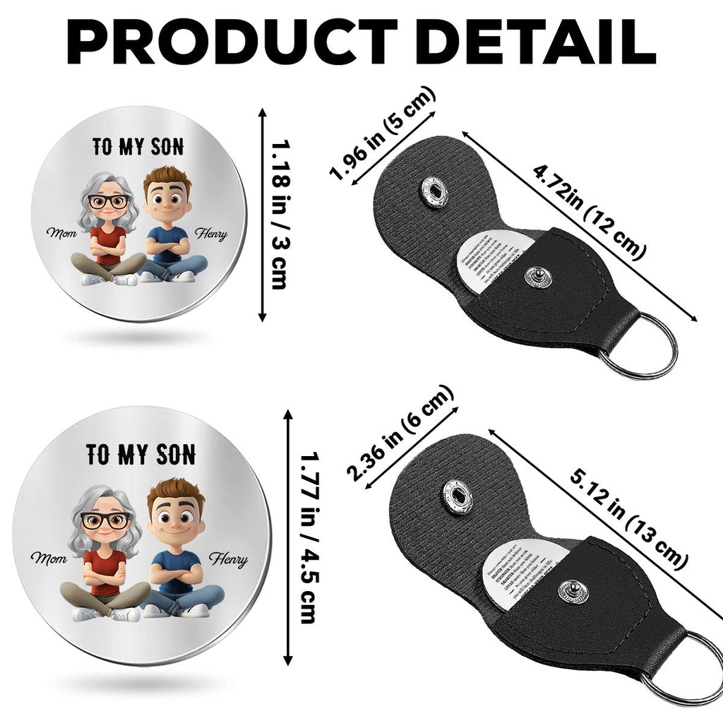 Custom Coin Keychain for Son, Father's Day Birthday Gifts • Just Do Your Best - Personalized Pocket Hug