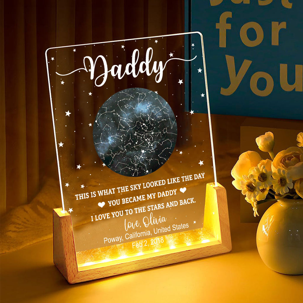 Custom Anniversary, Wedding, Christmas Gift For Husband, Him• The Sky Looked Like 2 - Personalized Night Light