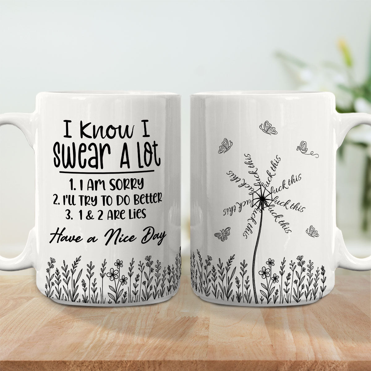 Custom Coworker, Christmas & Birthday Team Appreciation Gift • My Flowers Whisper Rude Truths - Personalized Coffee Mug