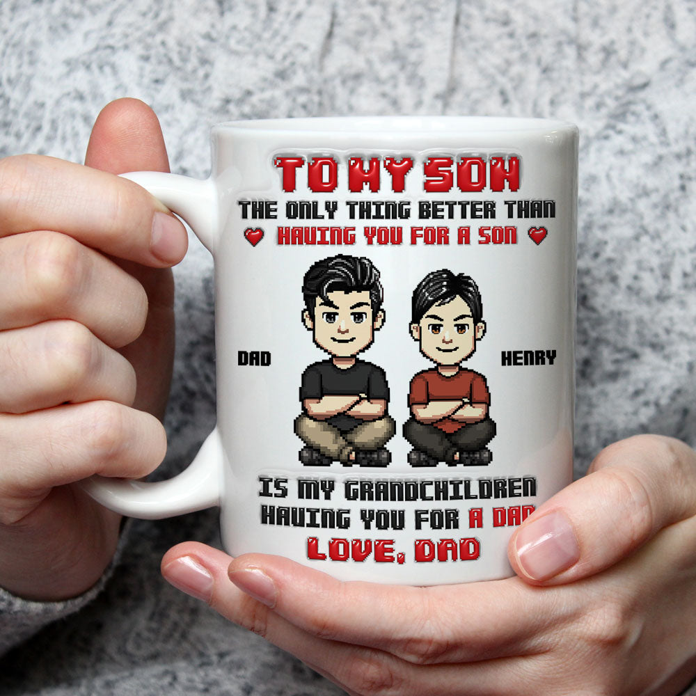 Custom Father's Day, Special Gift for Dad & Grandpa • From Dad To Son - Personalized 3D Inflated Effect Mug