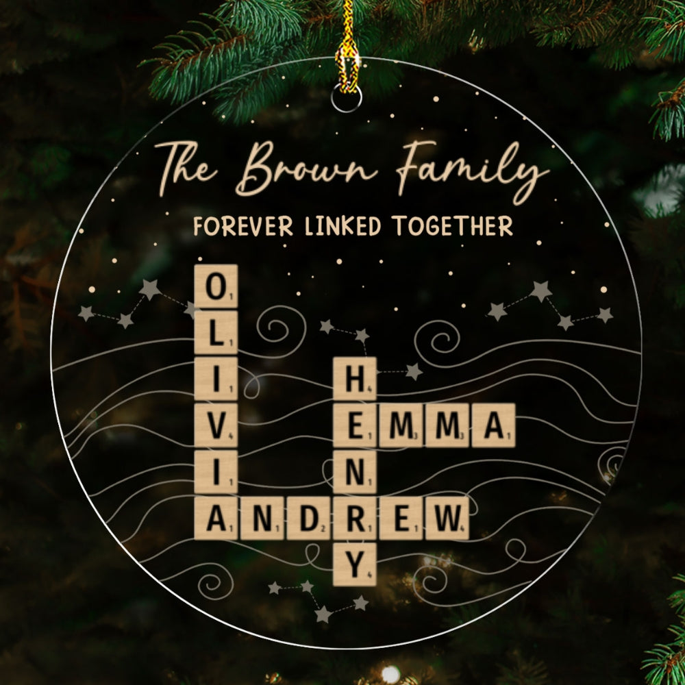 Custom Family Ornament, Christmas Gift for Family Members •  Love Holds Our Family Together - Personalized Acrylic Ornament