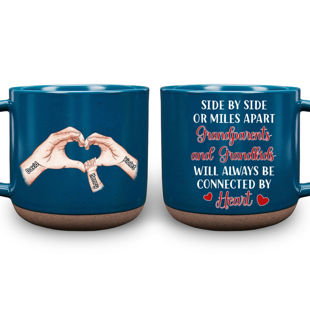 Custom Christmas & Birthday Keepsake Gift • We Will Always Be Connected By Heart - Personalized Pottery Mug