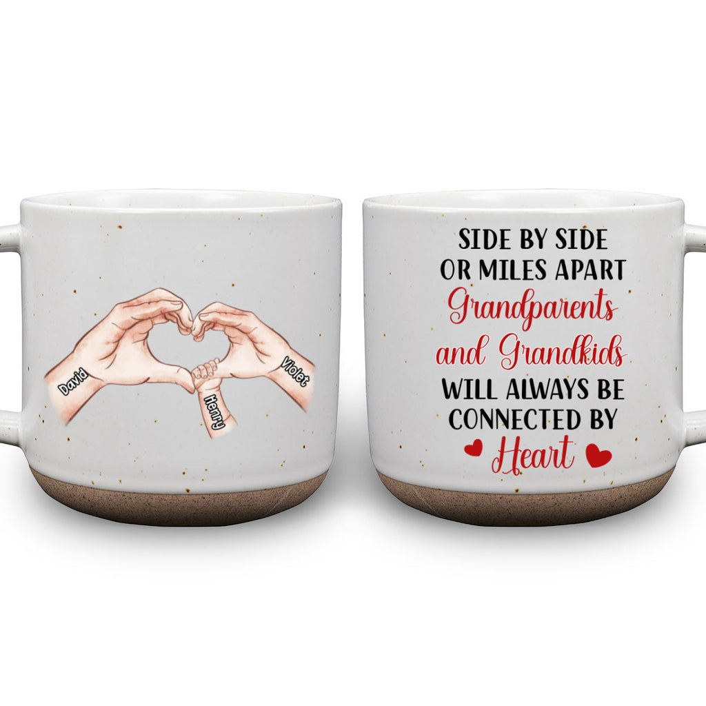 Custom Christmas & Birthday Keepsake Gift • We Will Always Be Connected By Heart - Personalized Pottery Mug