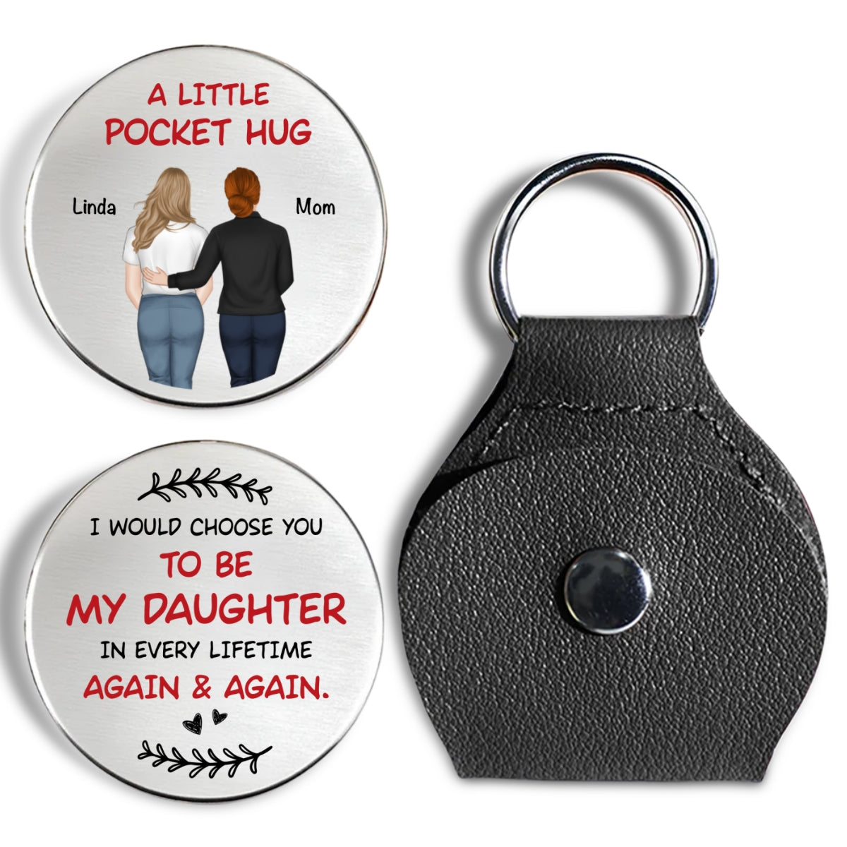 Custom Coin Keychain for Son, Father's Day Birthday Gifts • Again And Again - Personalized Pocket Hug