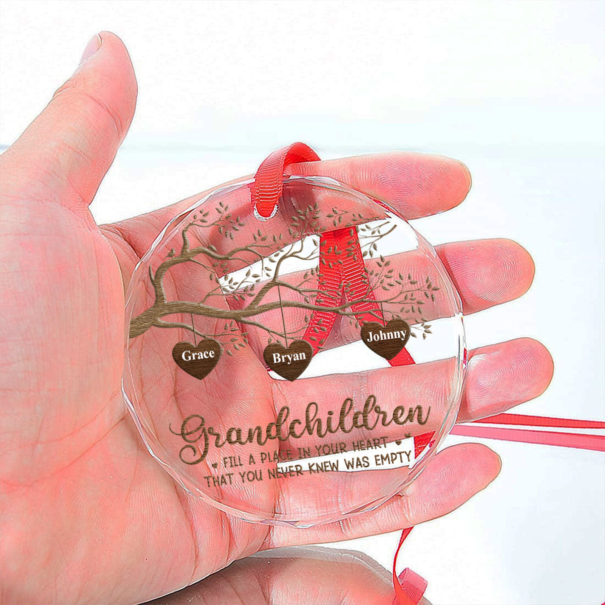 Custom Family Ornament, Christmas Gift for Family Members •  The Greatest Blessing - Personalized Glass Ornament
