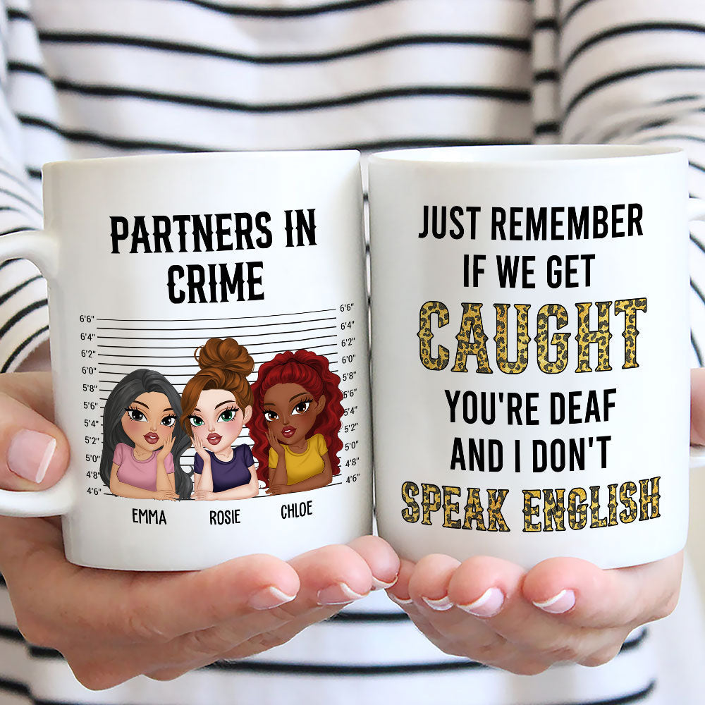 Custom Best Friend, Christmas & Birthday Friendship Keepsake Gift • Partner In Crime Humor - Personalized Coffee Mug