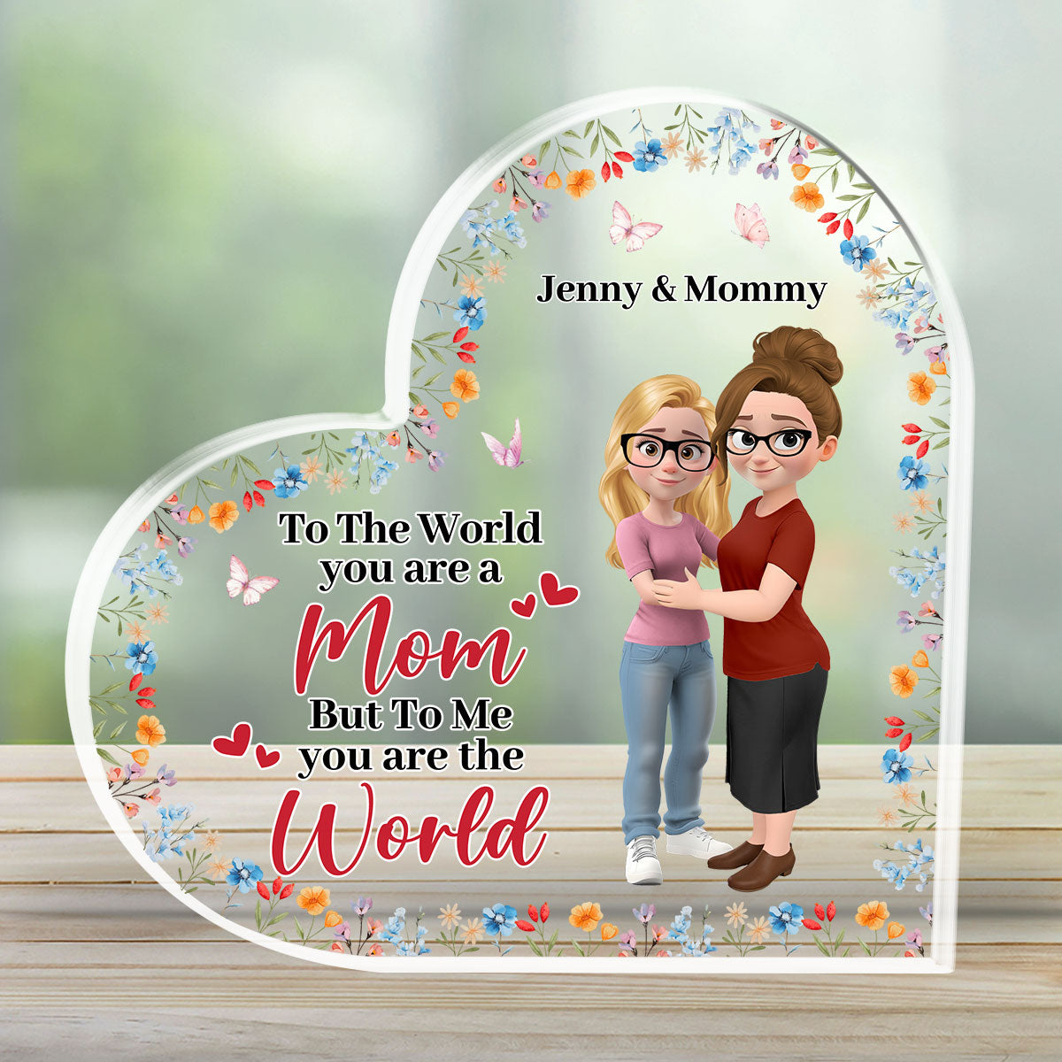 Custom Mother's Day Decor, Gift for Mom & Grandma • You Are The World - Personalized Acrylic Plaque