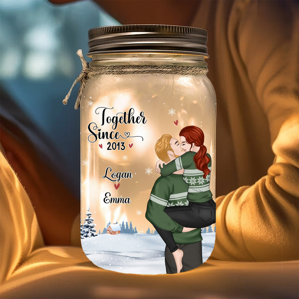 Happy First Christmas - Personalized Mason Jar Light