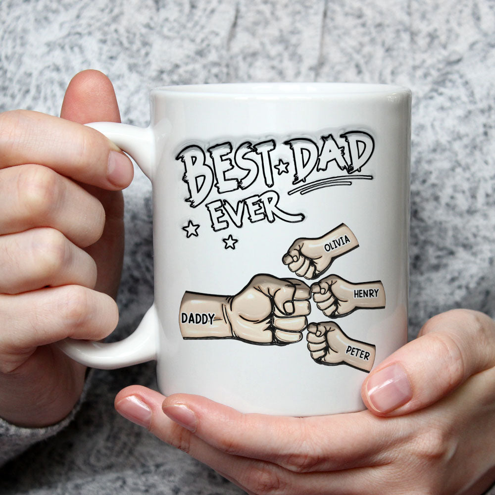 Custom Father's Day, Special Gift for Dad & Grandpa • Best Dad - Personalized 3D Inflated Effect Mug