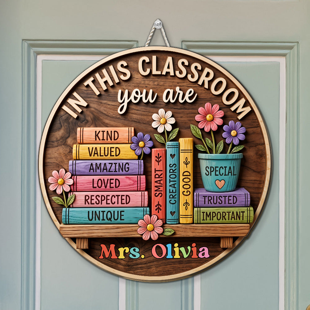 Custom 3D Home & Wall Decor, Birthday & Christmas Gift • Kindness Makes Every Lesson Meaningful - Personalized 3D Effect Wood Sign
