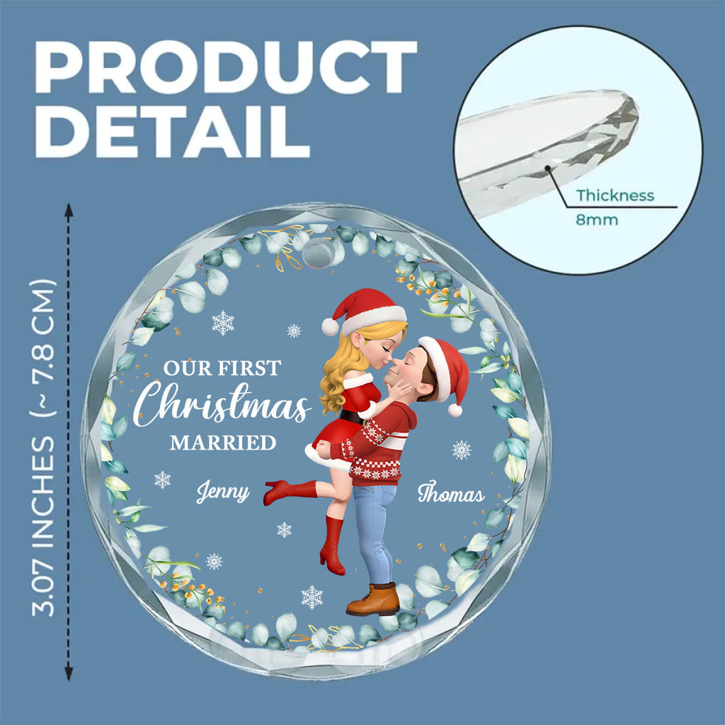 Custom Keepsake Christmas Ornament •  First Christmas Of Us - Personalized Glass Ornament