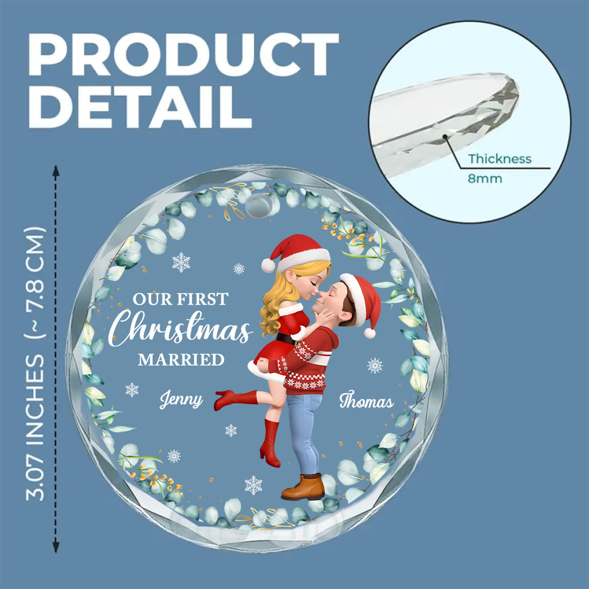 Custom Keepsake Christmas Ornament •  First Christmas Of Us - Personalized Glass Ornament