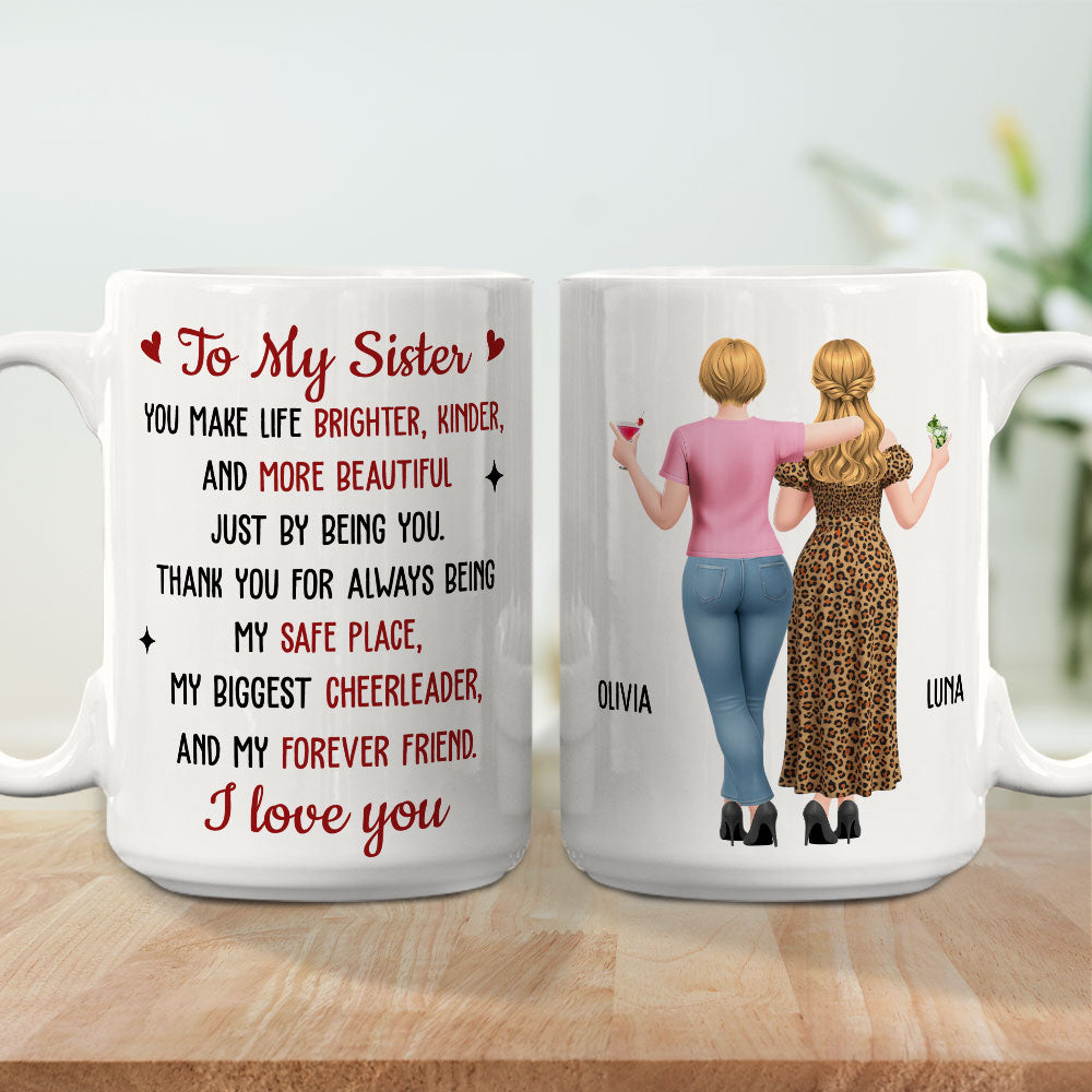 Custom Christmas & Birthday Gift for Brother & Sister • Brighter With You - Personalized Coffee Mug