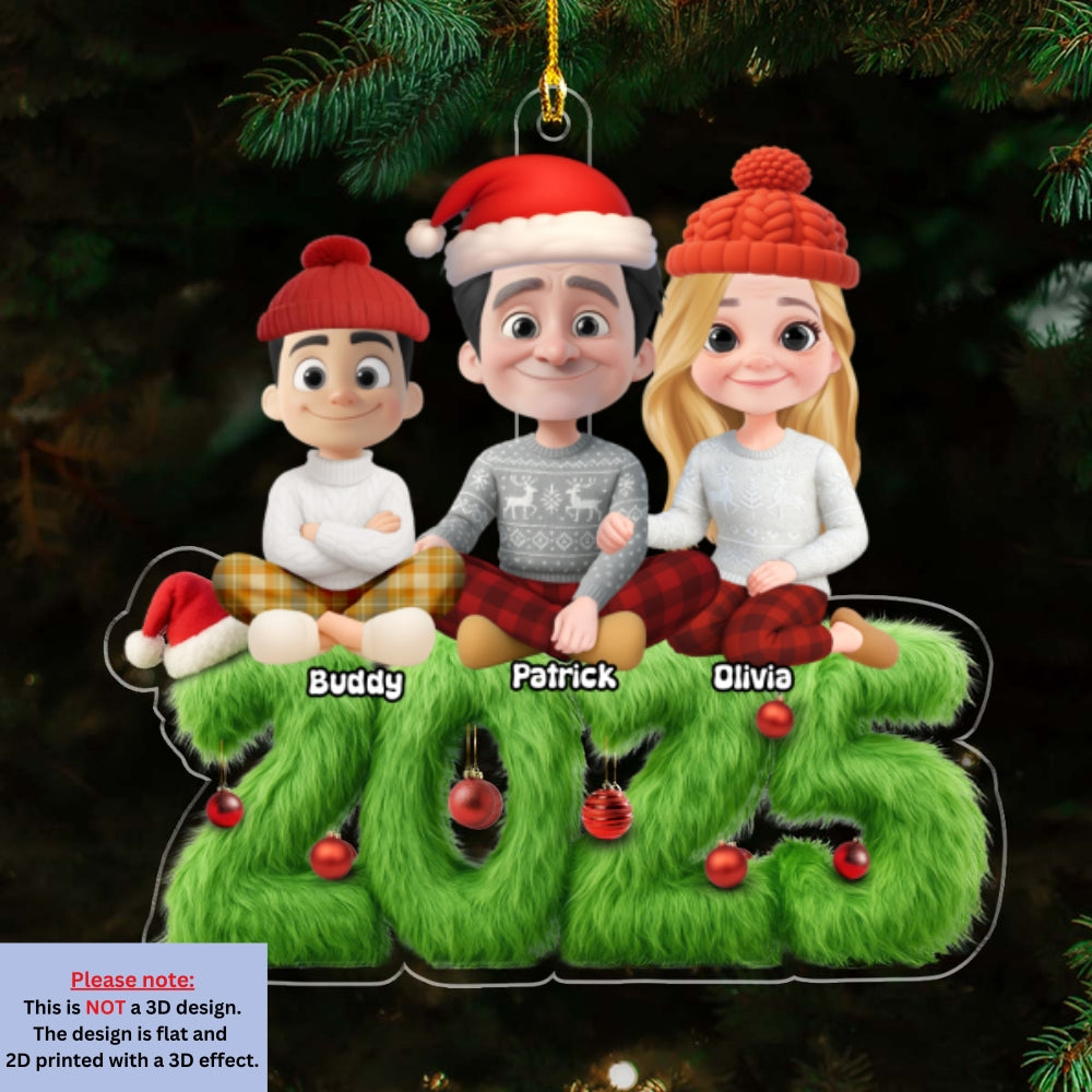Custom Family Ornament, Christmas Gift for Family Members •  Merry Moments - Personalized Acrylic Ornament