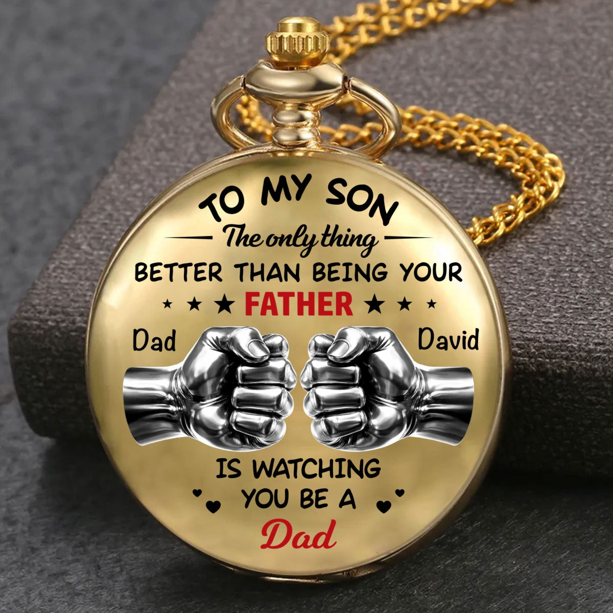 Watching You Become A Dad - Personalized Print Pocket Watch